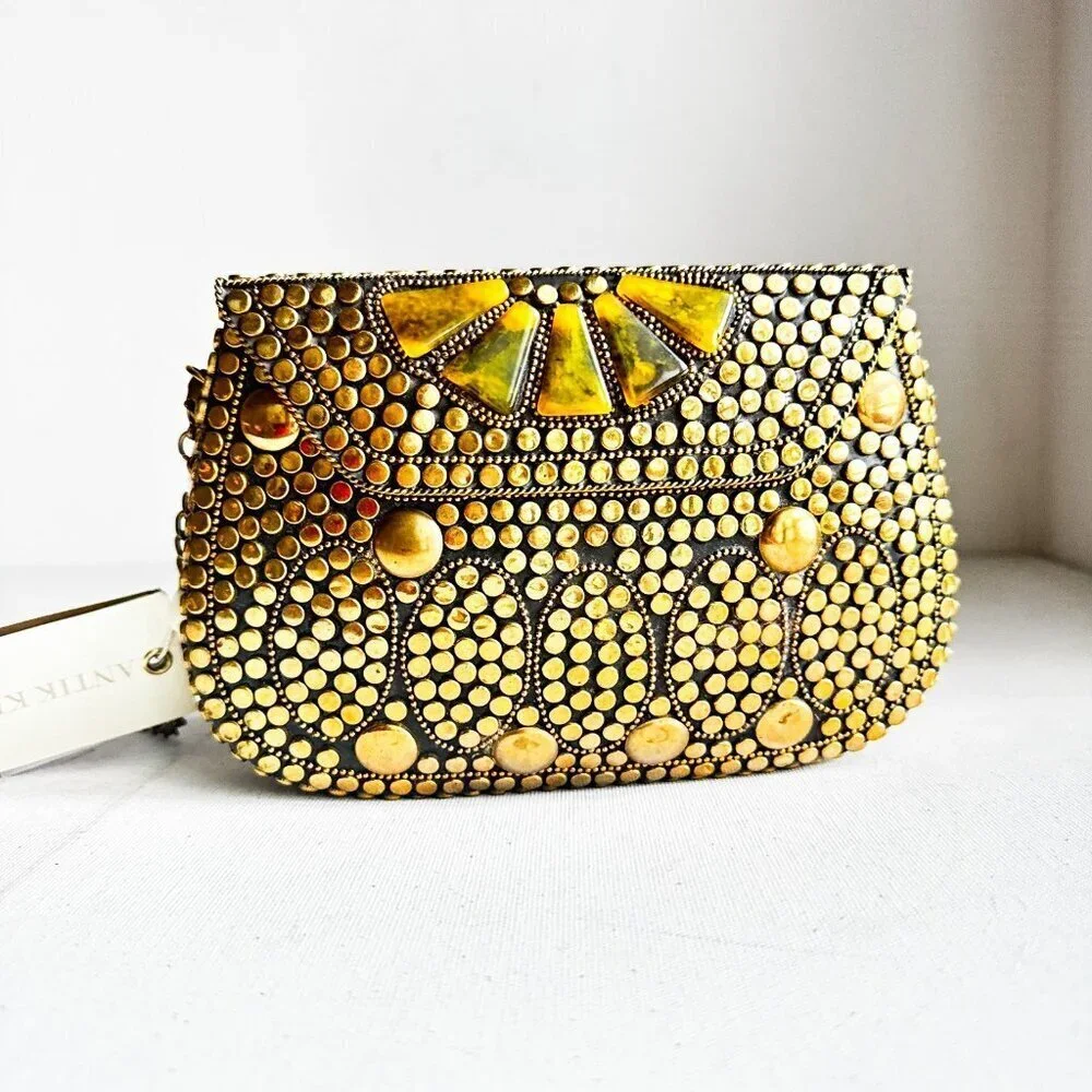 Antik Kraft Metal Studded Detail Small Crossbody Purse bag